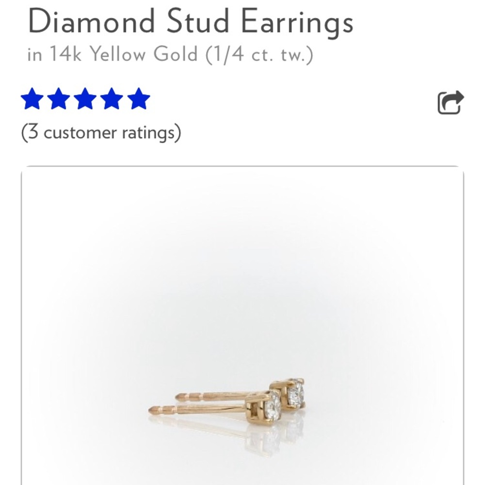 Yellow Gold Diamond stud earrings